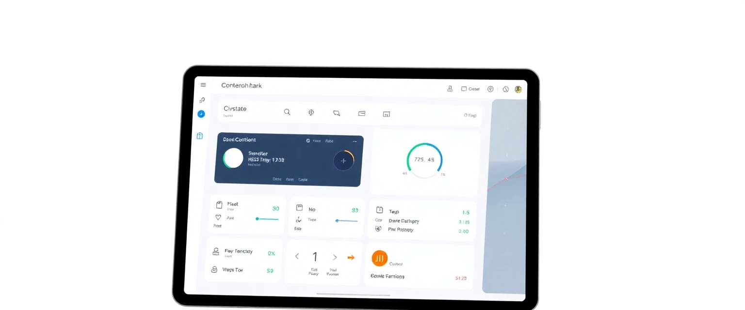 Tableau de bord d'automatisation de la maison sur une tablette